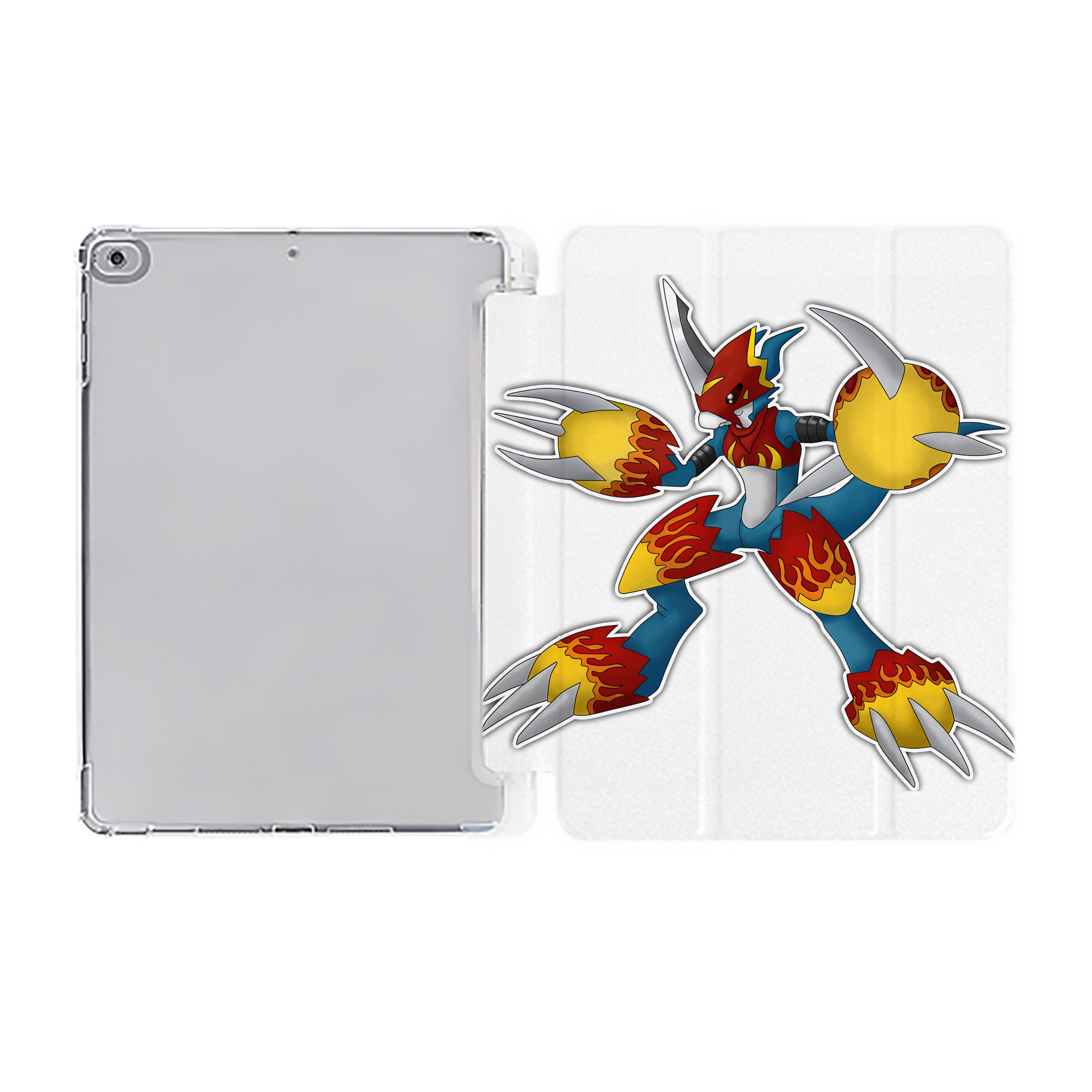 （画像用） Digimon デジタルモンスター/デジモン IPad ケース ペン収納付き 三つ折りスタンド PUレザー×シリコン 対応機種9.5/10.5/10.9インチ